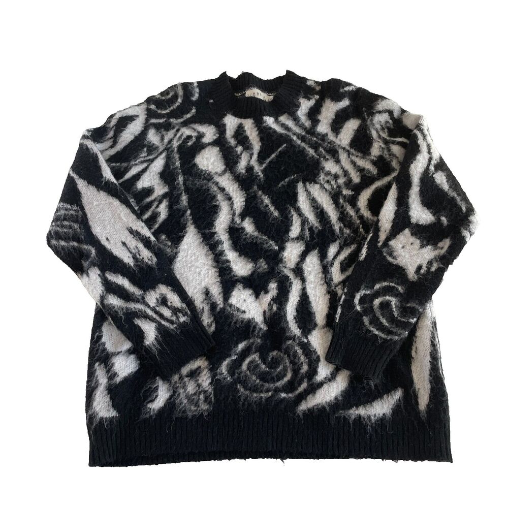 VAARA pullover sweatshirt women's‎ Size L Black/White Abstract